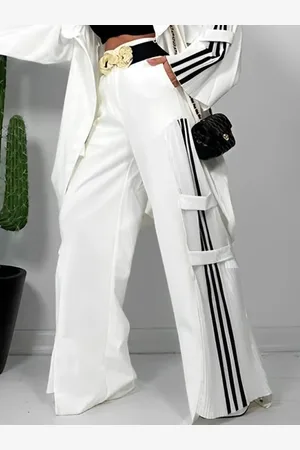 stylewe Casual Color Block Wide Leg Pants With No Belt