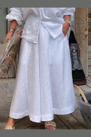 stylewe Casual Loose Plain A-Line Long Skirt