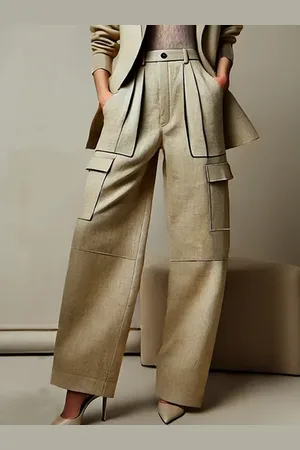 stylewe Casual Plain Pockets Cargo Pants