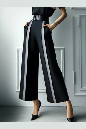 stylewe Urban Color Block Fashion Pants No Belt