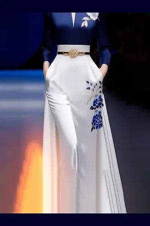 stylewe Elegant Regular Fit Floral Maxi Skirt
