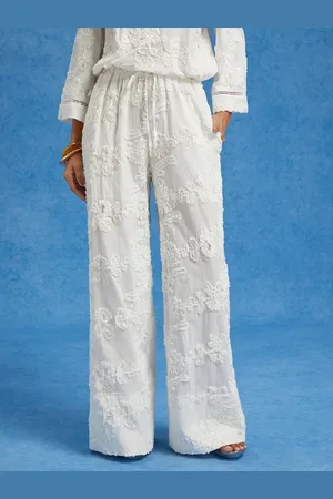 stylewe Pure Cotton Casual Jacquard Straight-Leg Pants