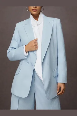 stylewe Casual Linen Plain Lapel Collar Blazer