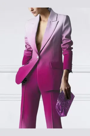 stylewe Ombre Regular Fit Lapel Collar Urban Blazer