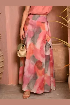 stylewe Urban Printing Abstract Maxi Skirt