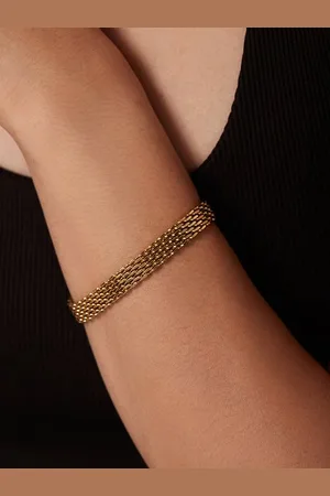 stylewe Chain Titanium Steel Plated 18k Gold Bracelet