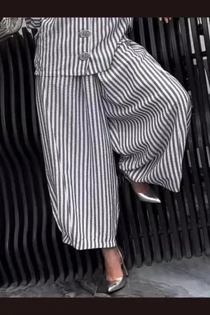 stylewe Casual Striped Printing Baggy Pants