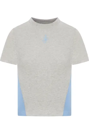 J.W.Anderson PANELLED CROPPED T-SHIRT WITH ANCHOR EMBROIDERY - - Woman