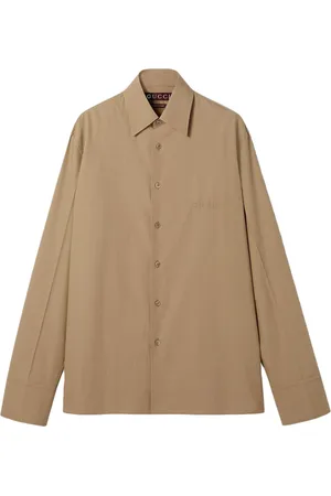 Gucci COTTON POPLIN SHIRT WITH EMBOSSED LOGO - - Man