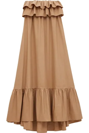 Saint Laurent COTTON SAIA RUFFLED DRESS - - Woman