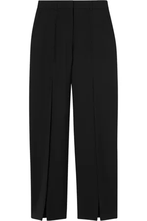 Burberry Wide-leg wool trousers with slits - - Woman