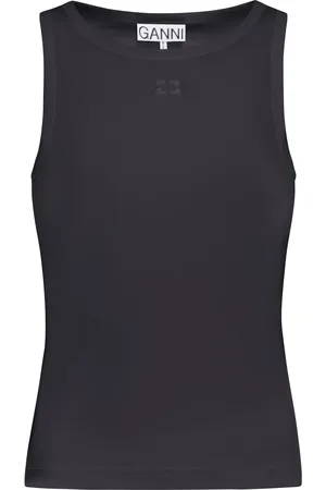 Ganni SOFT COTTON RIB TANK TOP - - Woman