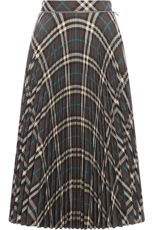 Burberry Check wool blend skirt with pleats - - Woman