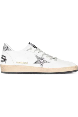 Golden Goose BALLSTAR SNEAKERS IN LEATHER AND GLITTER - - Woman