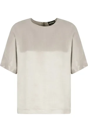 Giorgio Armani CREWNECK BLOUSE IN VISCOSE AND CUPRO - - Woman