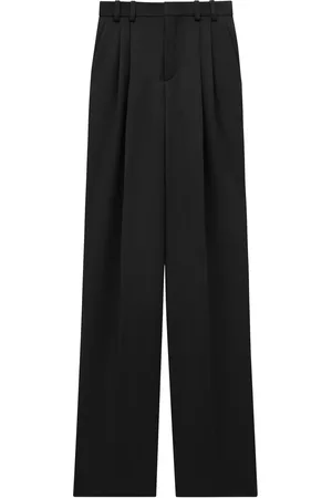 Saint Laurent HIGH-WAISTED, STRAIGHT-LEG TROUSERS WITH DOUBLE PLEAT AND CENTRE CREASE - - Woman