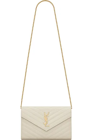 Saint Laurent CLASSIC CASSANDRE CHAIN POUCH IN GRAIN DE POUDRE LEATHER - - Woman