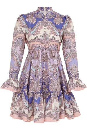 ZIMMERMANN MAXINE LONG SLEEVE MINI DRESS - - Woman