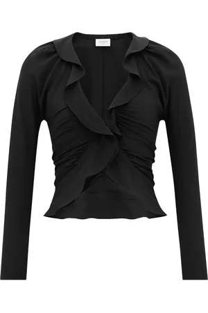 Saint Laurent RUFFLED BLOUSE IN SILK CRÊPE DE CHINE - - Woman