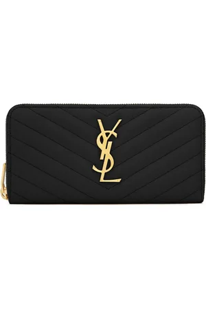 Saint Laurent CASSANDRE MATELASSÉ ZIP WALLET IN GRAIN DE POUDRE EMBOSSED LEATHER - - Woman