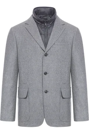 FAY DOUBLE JACKET IN CARDED WOOL FLANNEL - - Man