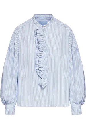 THE SEAFARER COTTON BLOUSE WITH RUFFLES - - Woman