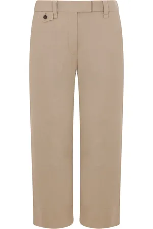 Brunello Cucinelli COTTON AND LINEN COVER CROP CHINO TROUSERS - - Woman