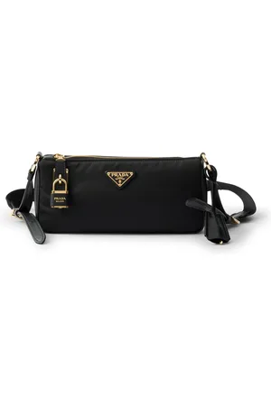 Prada SMALL RE-NYLON AND LEATHER SHOULDER BAG WITH PADLOCK - - Woman