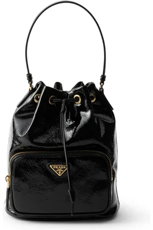 Prada Duet bucket bag in naplak patent leather - - Woman