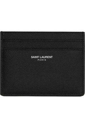 Saint Laurent PARIS TEXTURED LEATHER CREDIT CARD HOLDER - - Man