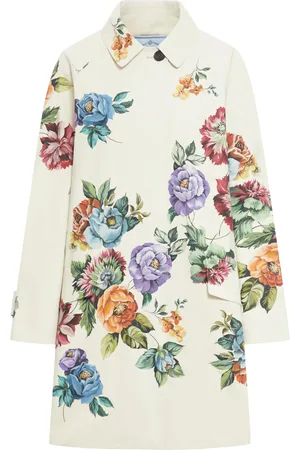 Prada Single-breasted coat in printed cotton - - Woman