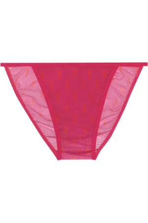 Saint Laurent MONOGRAM PANTIES IN TULLE JERSEY - - Woman