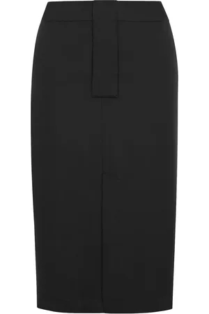 Saint Laurent PENCIL SKIRT IN SILK CRÊPE DE CHINE - - Woman