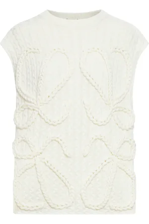 Loewe WOOL VEST WITH ANAGRAM EMBROIDERED IN KNITTED - - Woman