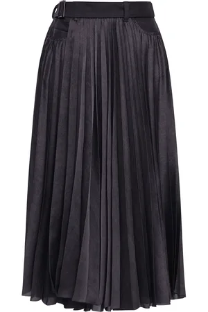 SACAI MIDI SKIRT WITH DENIM INSERTS - - Woman