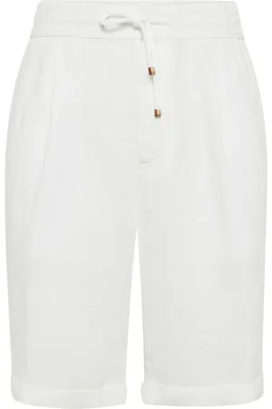 Brunello Cucinelli GARMENT DYED LINEN GABARDINE BERMUDA SHORTS WITH DRAWSTRING AND DARTS - - Man