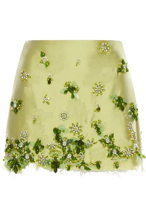 Prada SILK MINI SKIRT WITH APPLICATIONS - - Woman