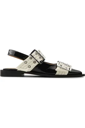 Ganni Buckle-detail ballet flats - - Woman