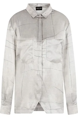 Giorgio Armani PRINTED SILK SATIN SHIRT - - Woman