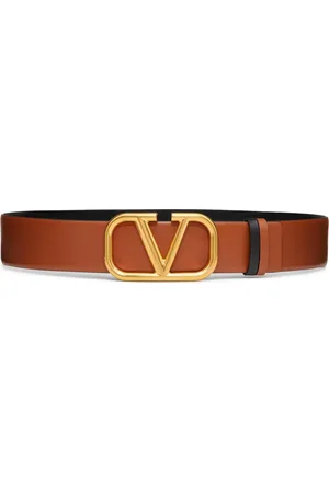 VALENTINO GARAVANI VLOGO SIGNATURE REVERSIBLE BELT IN GLOSSY CALFSKIN 40MM - - Woman