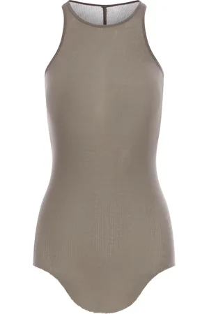 Rick Owens RIBBED TANK TOP IN VISCOSE AND SILK - - Woman