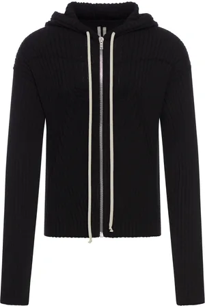 Rick Owens RIBBED SWEATER WITH HOOD - - Man