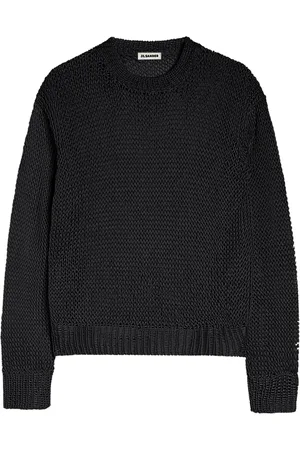 Jil Sander CREWNECK SWEATER IN OPENWORK SILK - - Woman