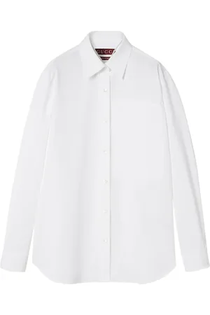 Gucci COTTON POPLIN SHIRT WITH EMBOSSED LOGO - - Woman