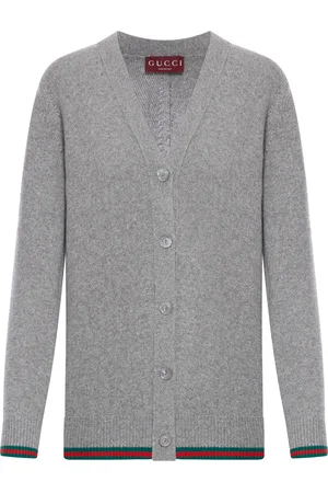 Gucci WOOL AND CASHMERE CARDIGAN WITH WEB - - Woman
