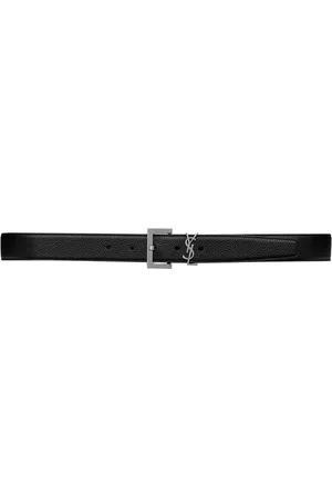 Saint Laurent CASSANDRE BELT IN HAMMERED LEATHER WITH SQUARE BUCKLE - - Man