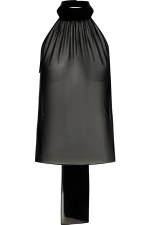 Tom Ford SILK GEORGETTE SLEEVELESS LAVALLIERE TOP - - Woman