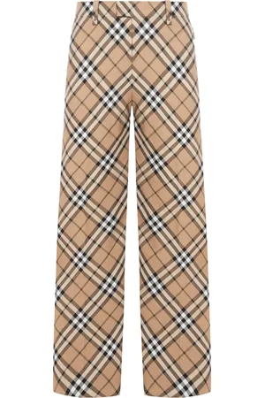 Burberry CHECKED WOOL BLEND TAILORED TROUSERS - - Man