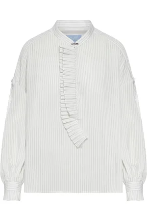 THE SEAFARER COTTON BLOUSE WITH RUFFLES - - Woman