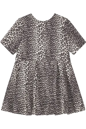Ganni LEOPARD COTTON TWEED MINI DRESS - - Woman